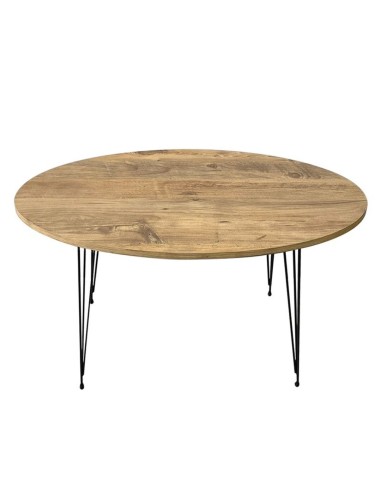 Mesa auxiliar oval madera