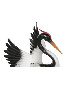 Figura de metal garza blanca 2
