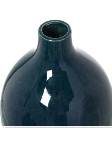 Jarrón cerámica grande verde oscuro