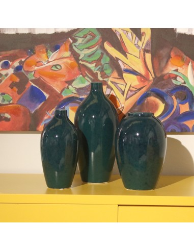 Jarrón cerámica pequeño verde oscuro