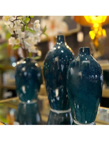 Jarrón cerámica pequeño verde oscuro