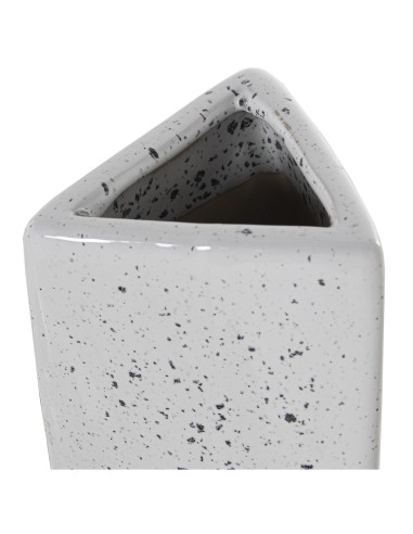 Jarrón plata y blanco grande