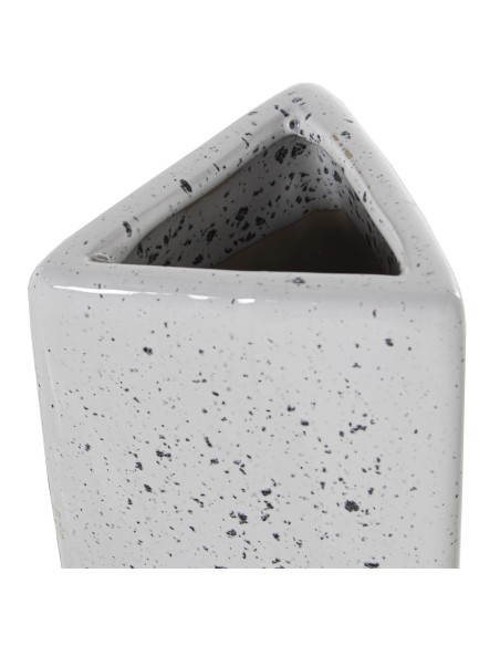 Jarrón plata y blanco grande