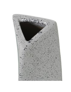 Jarrón cerámica blanco y plata pequeño 2