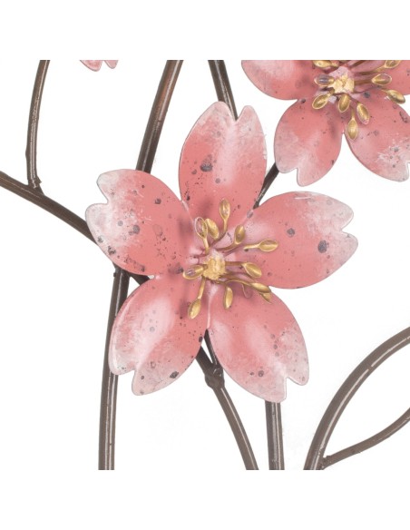 Decoración de pared metálica Árbol rosa