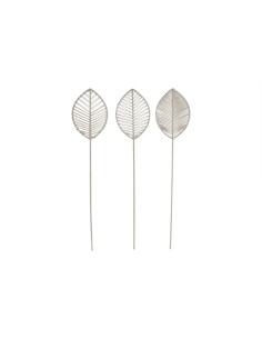 Hoja decorativa de metal blanca