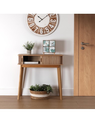 Consola 2 cajones madera natural