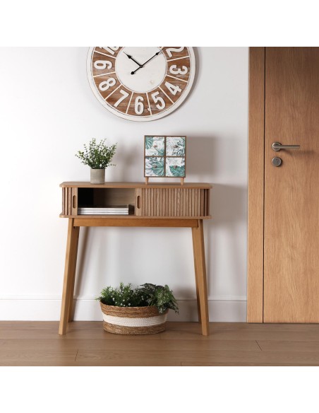 Consola 2 cajones madera natural