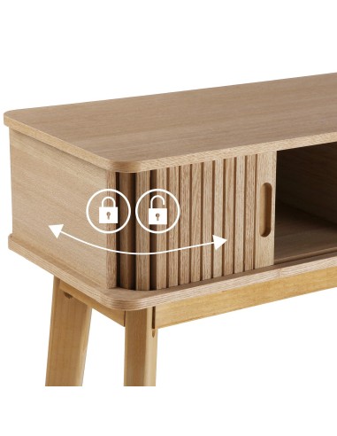 Consola 2 cajones madera natural