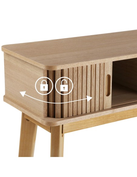 Consola 2 cajones madera natural