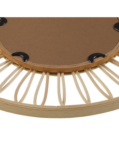 Espejo redondo de ratán natural