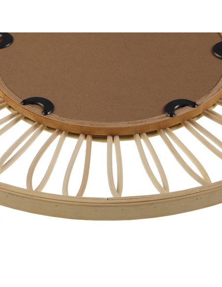 Espejo redondo de ratán natural