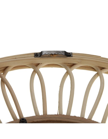 Espejo redondo de ratán natural