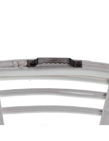 Espejo redondo bambú blanco