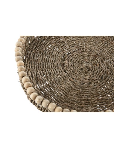 Centro de mesa de madera y seagrass