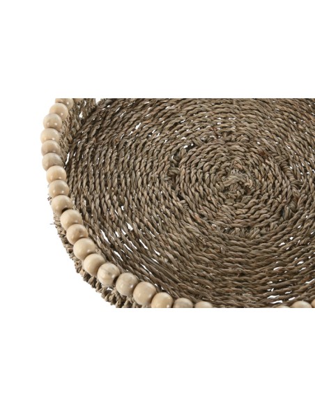 Centro de mesa de madera y seagrass