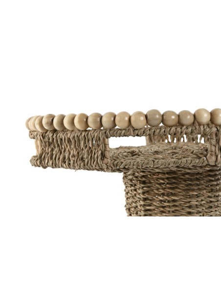 Centro de mesa de madera y seagrass