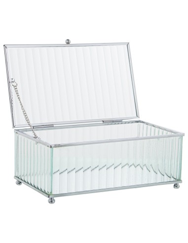 Joyero cristal y metal plata