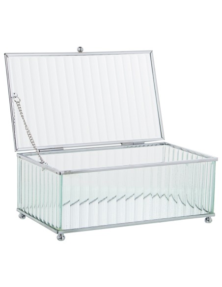 Joyero cristal y metal plata