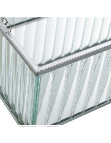 Joyero cristal y metal plata