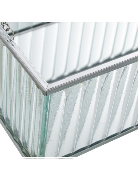 Joyero cristal y metal plata