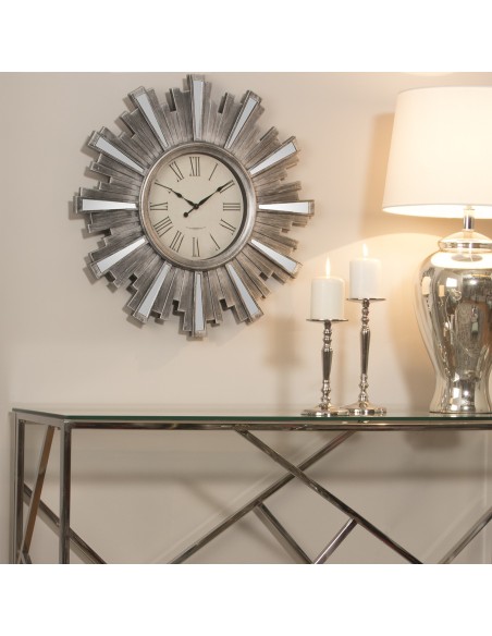 Reloj de pared en resina plateado