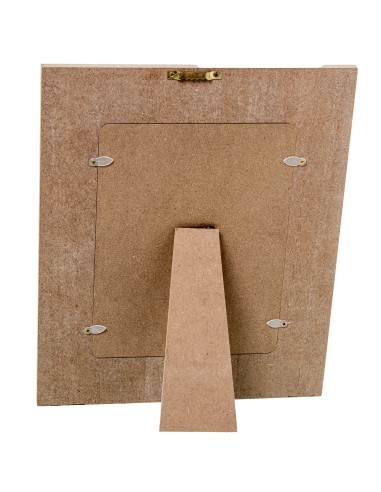 Portafoto de madera con decoración blanca