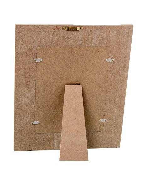 Portafoto de madera con decoración blanca