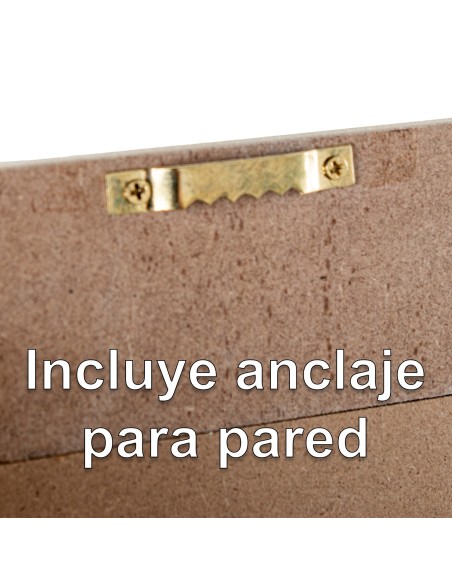 Portafoto de madera con decoración blanca