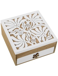 Caja joyero de madera con cajón