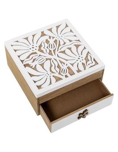 Caja joyero de madera con cajón