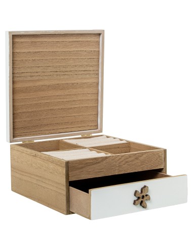 Caja joyero de madera con cajón