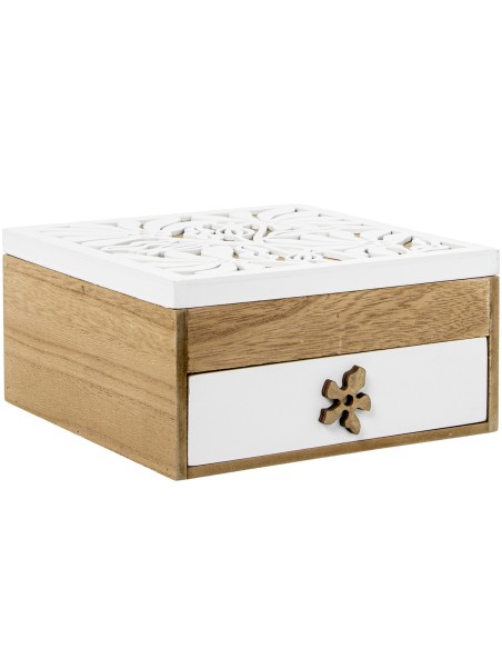 Caja joyero de madera con cajón