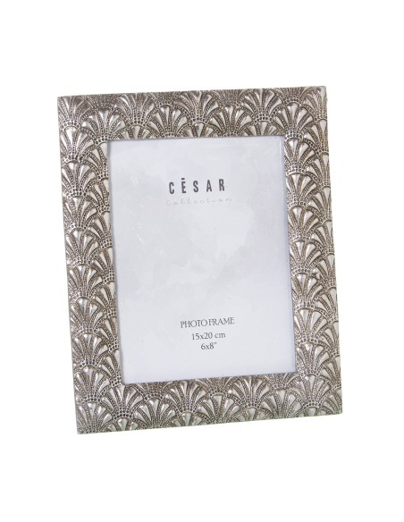 Portafoto resina plateado