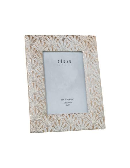 Portafotos de resina Blanco viejo P