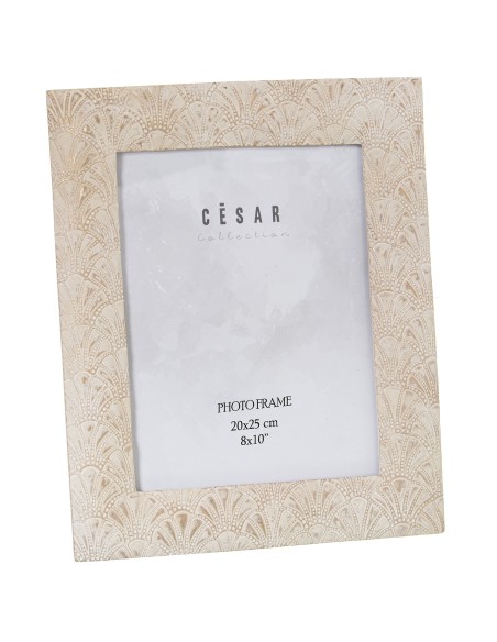 Portafotos de resina Blanco viejo G
