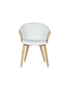 Silla madera y poliéster blanca 2