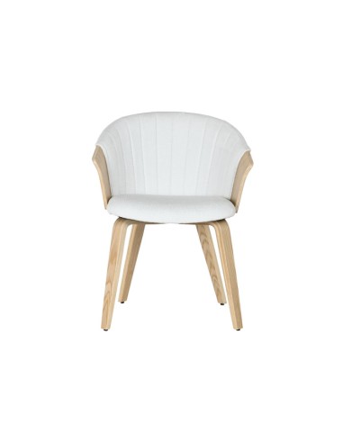 Silla madera y poliéster blanca