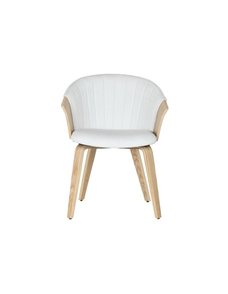 Silla madera y poliéster blanca