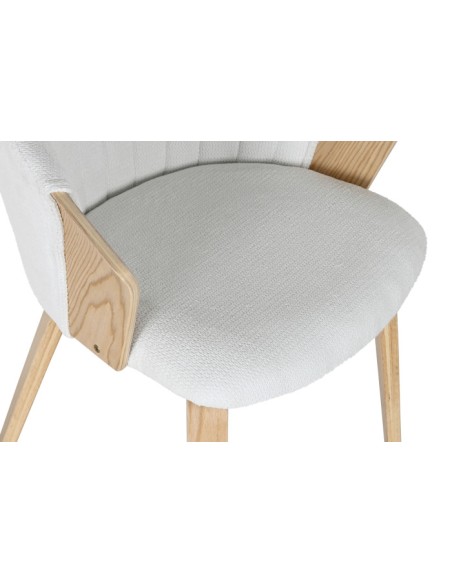 Silla madera y poliéster blanca