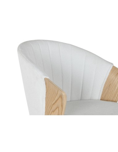 Silla madera y poliéster blanca