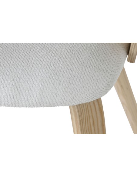 Silla madera y poliéster blanca