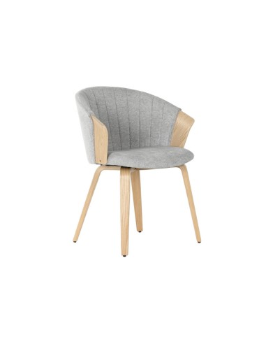 Silla madera en poliéster gris