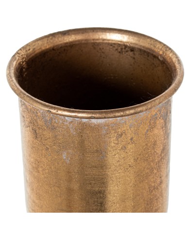 Jarrón metal dorado grande