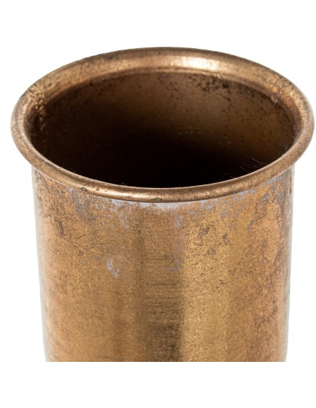 Jarrón metal dorado grande