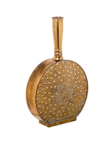 Jarrón metal dorado grande