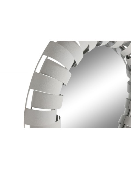 Espejo de metal redondo blanco