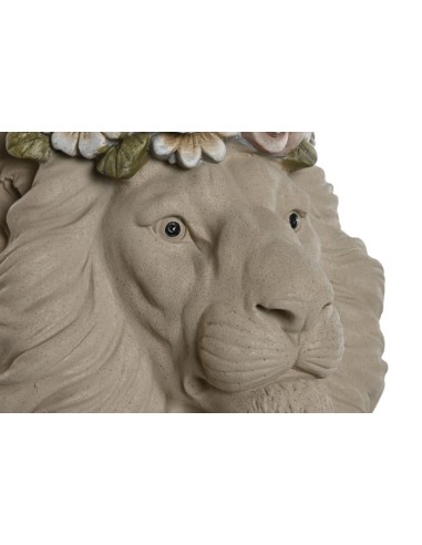 Macetero león con flores