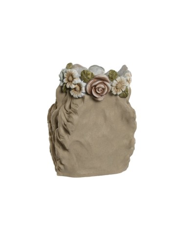 Macetero león con flores