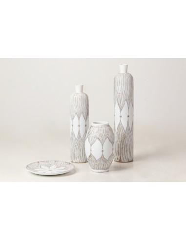 Centro de mesa resina blanco/marrón